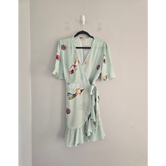 Maria Sanz Mint Green Colorful Dress One Size - Picture 6 of 6